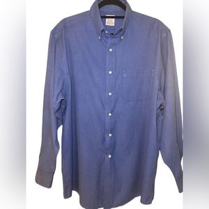 Brooks Brothers‎ Makers Shirt Mens 17-5 Blue Houndstooth Print All Cotton